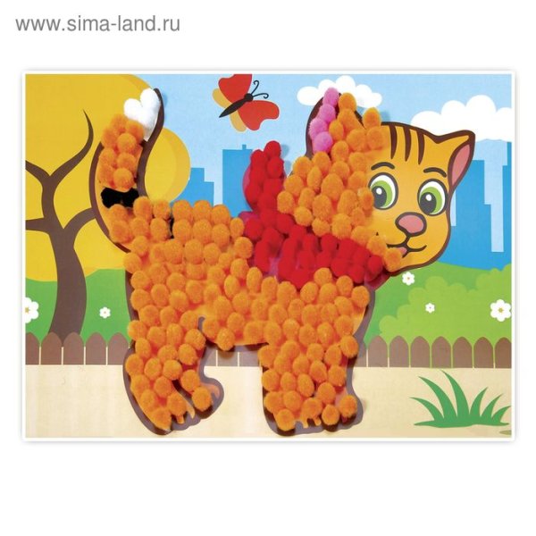 Аппликация с помпонами