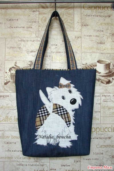 Аппликация на джинсовую сумку