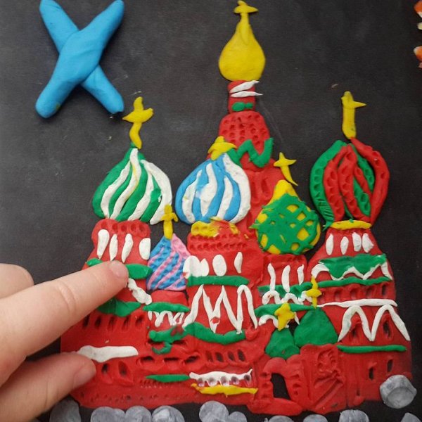 Храм Василия Блаженного в Москве пластилинография