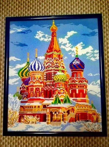 Храм Василия Блаженного картина пластилином