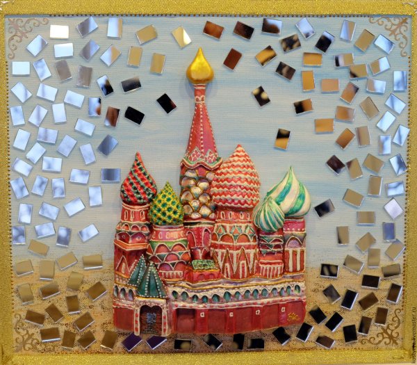 Пластилиновая картина собор Василия Блаженного