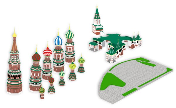 3d-пазл CUBICFUN собор Василия Блаженного (c707h), 46 дет.