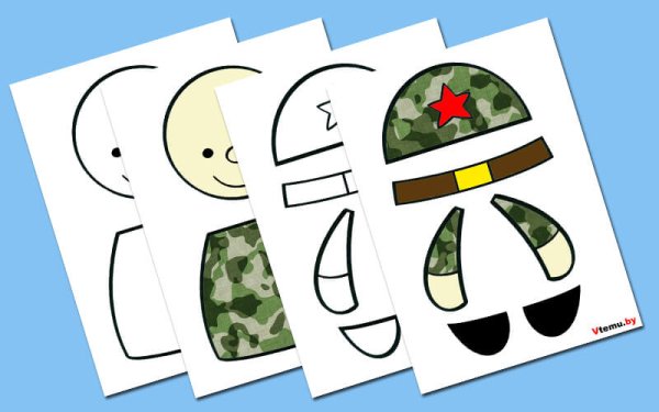 Шаблон солдата для вырезания