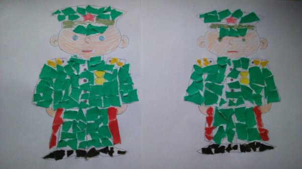 Рисование в средней группе наши папы защитники Отечества