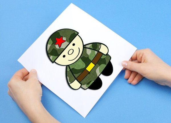 Аппликация из бумаги к 23 февраля