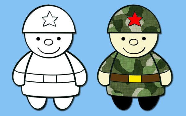 Шаблон солдата для аппликации