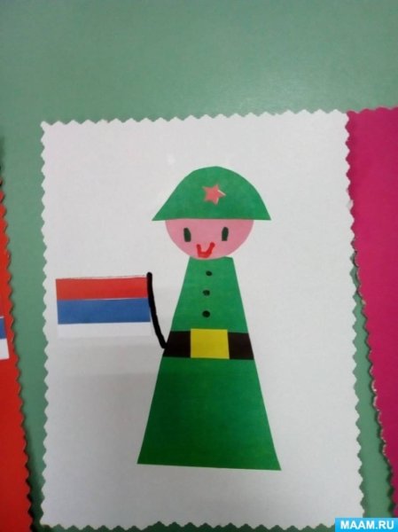 Аппликация солдат