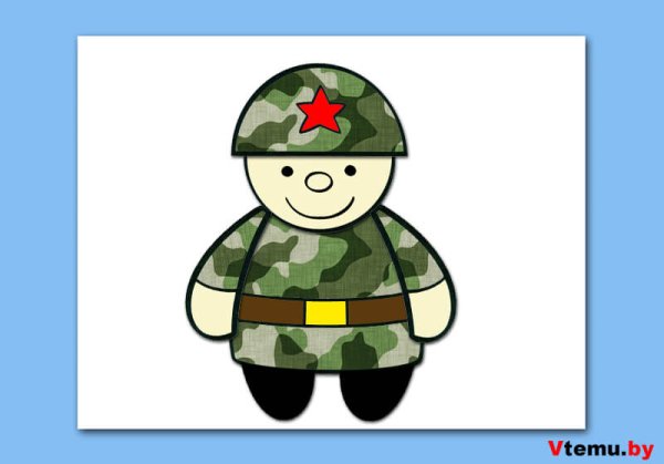 Трафарет солдата для аппликации