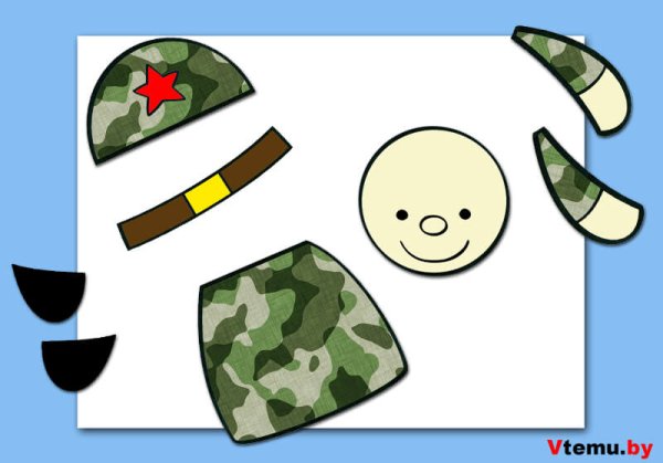 Шаблон солдата для аппликации