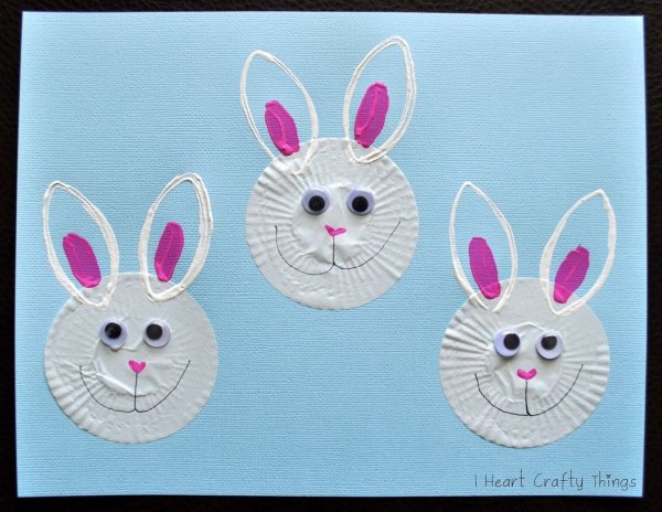 Зайчик аппликация для малышей