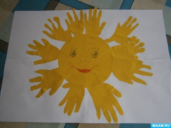 Аппликация солнышко во второй младшей группе