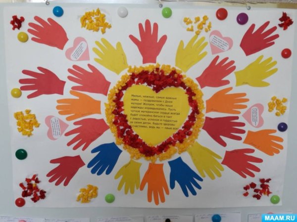 Коллективная работа ко Дню матери в старшей группе