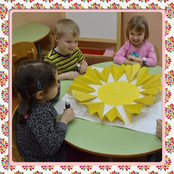 Аппликация солнышко