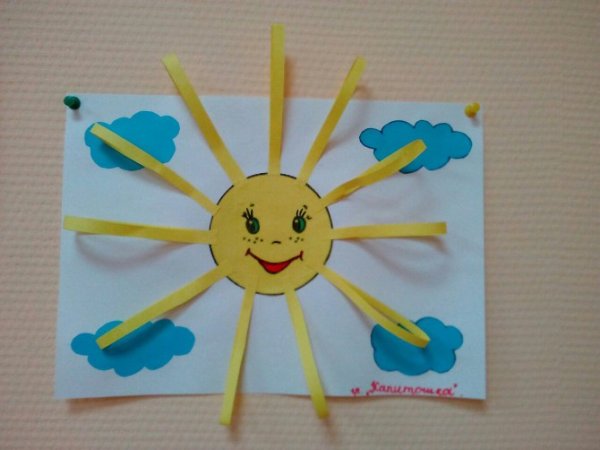 Аппликация солнышко в старшей группе