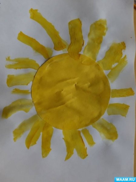 Рисование солнце в младшей группе