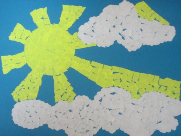 Аппликация из обрывной бумаги