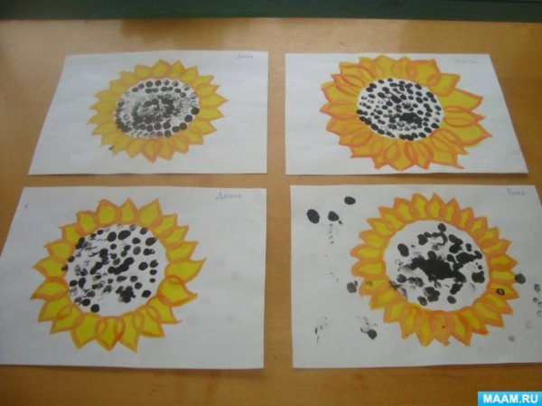Рисование солнышка нетрадиционным способом
