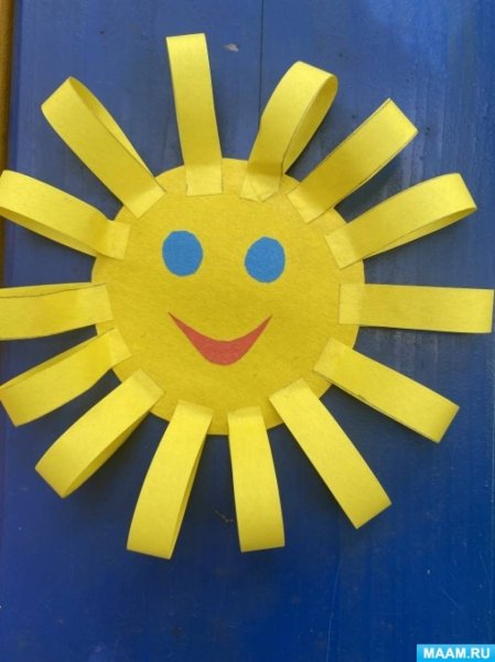 Аппликация солнышко в младшей группе