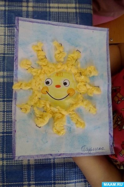 Поделка солнце из салфеток