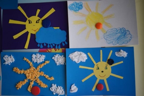 Аппликация солнце в средней группе