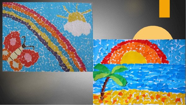 Аппликация из рваной бумаги