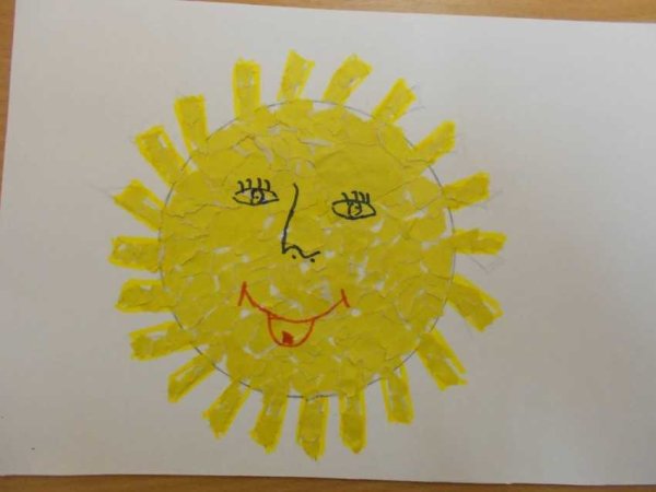 Солнышко аппликация для детей