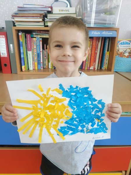 Обрывная аппликация солнышко старшая группа