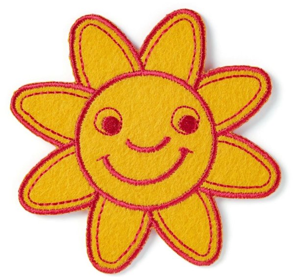 Аппликация солнышко из ткани