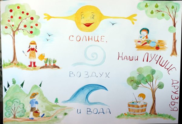 Плакат солнце воздух и вода наши лучшие друзья