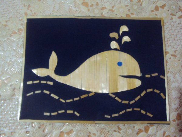 Аппликация из соломки