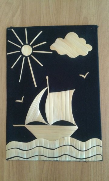 Панно из соломы для детей