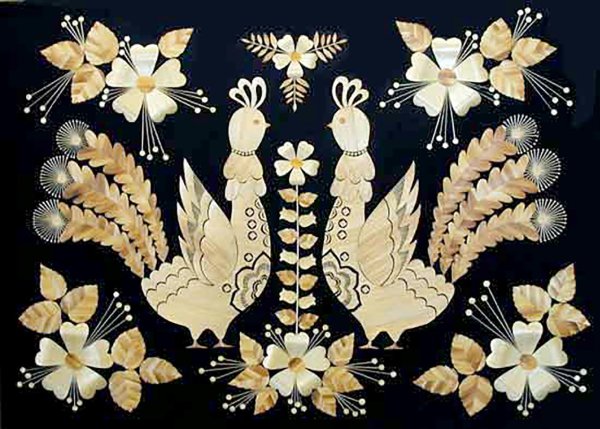 Декоративное панно из соломки