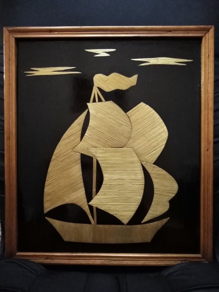 Аппликация из соломы