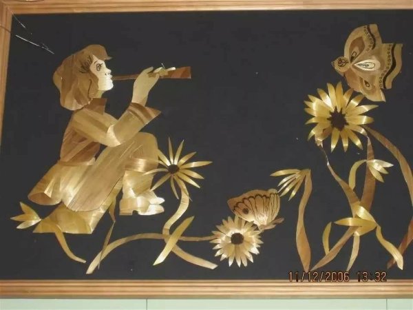 Аппликация из соломки
