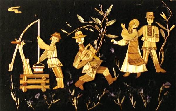 Аппликация из соломки