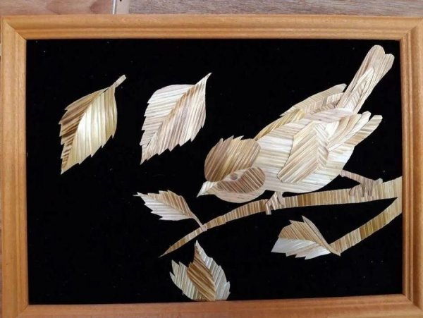 Аппликация из соломки