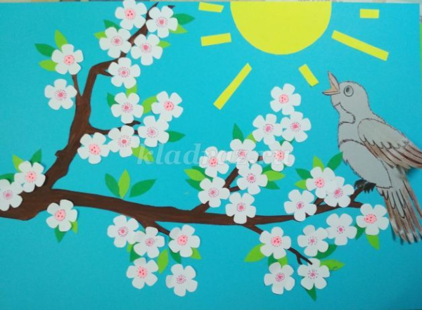 Аппликация на тему Весна