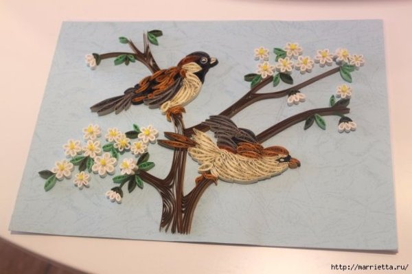 Птицы в технике квиллинг