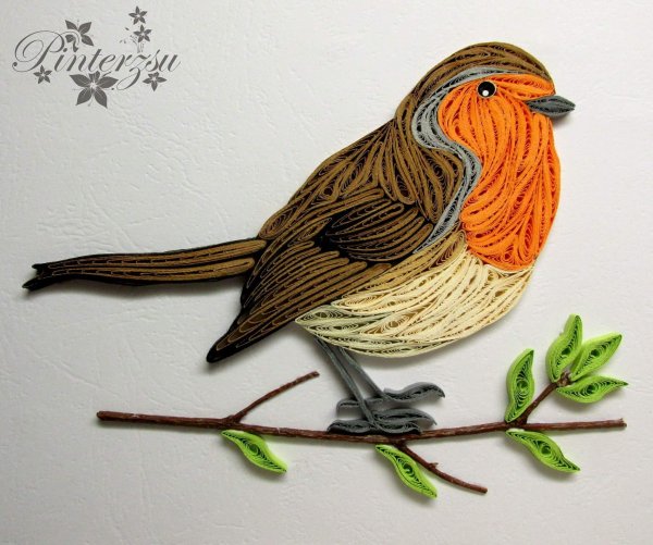 Поделка птички на ветке
