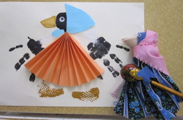 Аппликация сорока