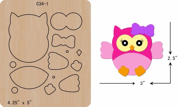 Аппликация Сова из фетра