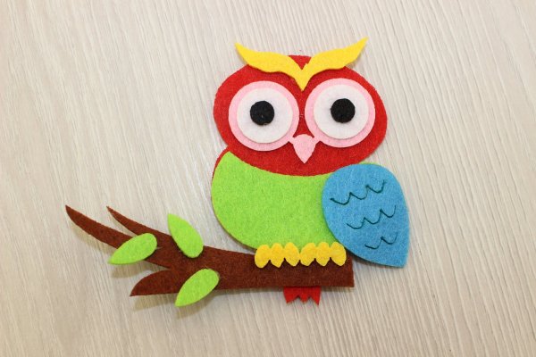 Аппликация Сова из фетра