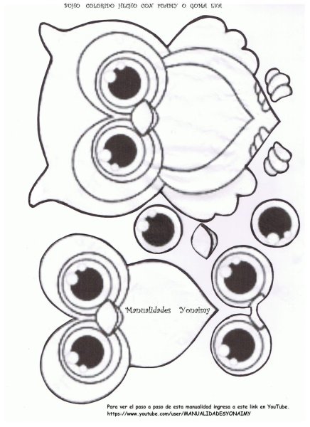 Трафарет Совушки для аппликации