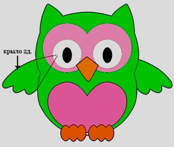 Аппликация Совушка из фетра