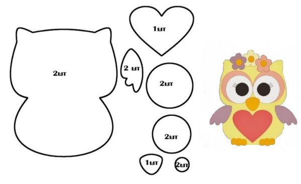 Совушки из фетра выкройки