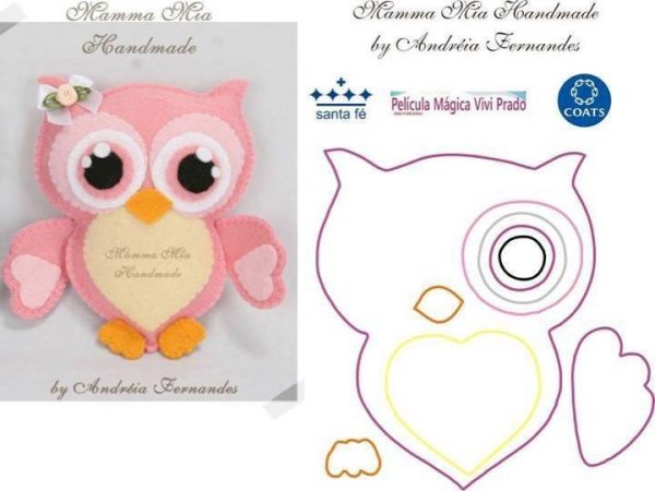 Совушки из фетра выкройки