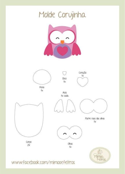 Схема Совы из фетра