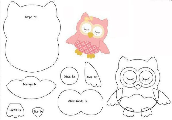 Игрушки из фетра выкройки Сова