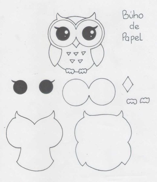 Трафарет Совы для аппликации