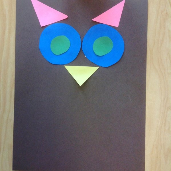 Поделки из геометрических фигур Сова